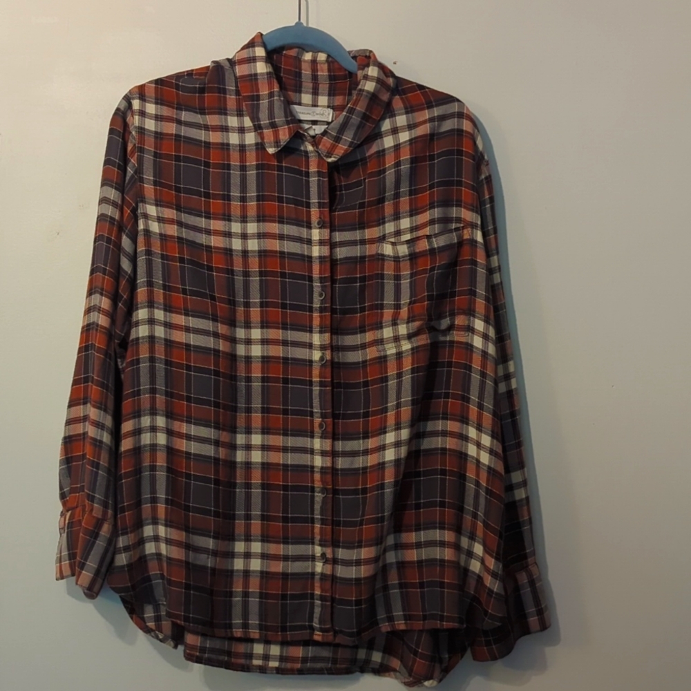 Treasure & Bond Plaid Boyfriend Shirt